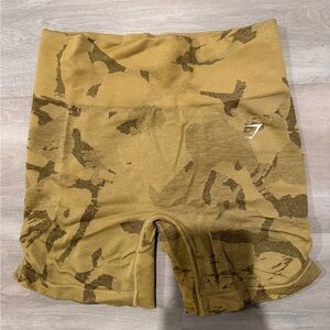 Yellow camo Gymshark shorts
